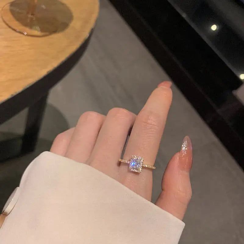 Radiant cut diamond ring