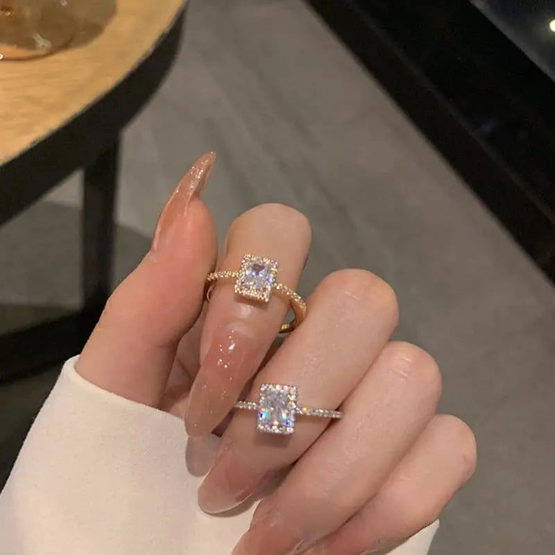 Radiant cut diamond ring