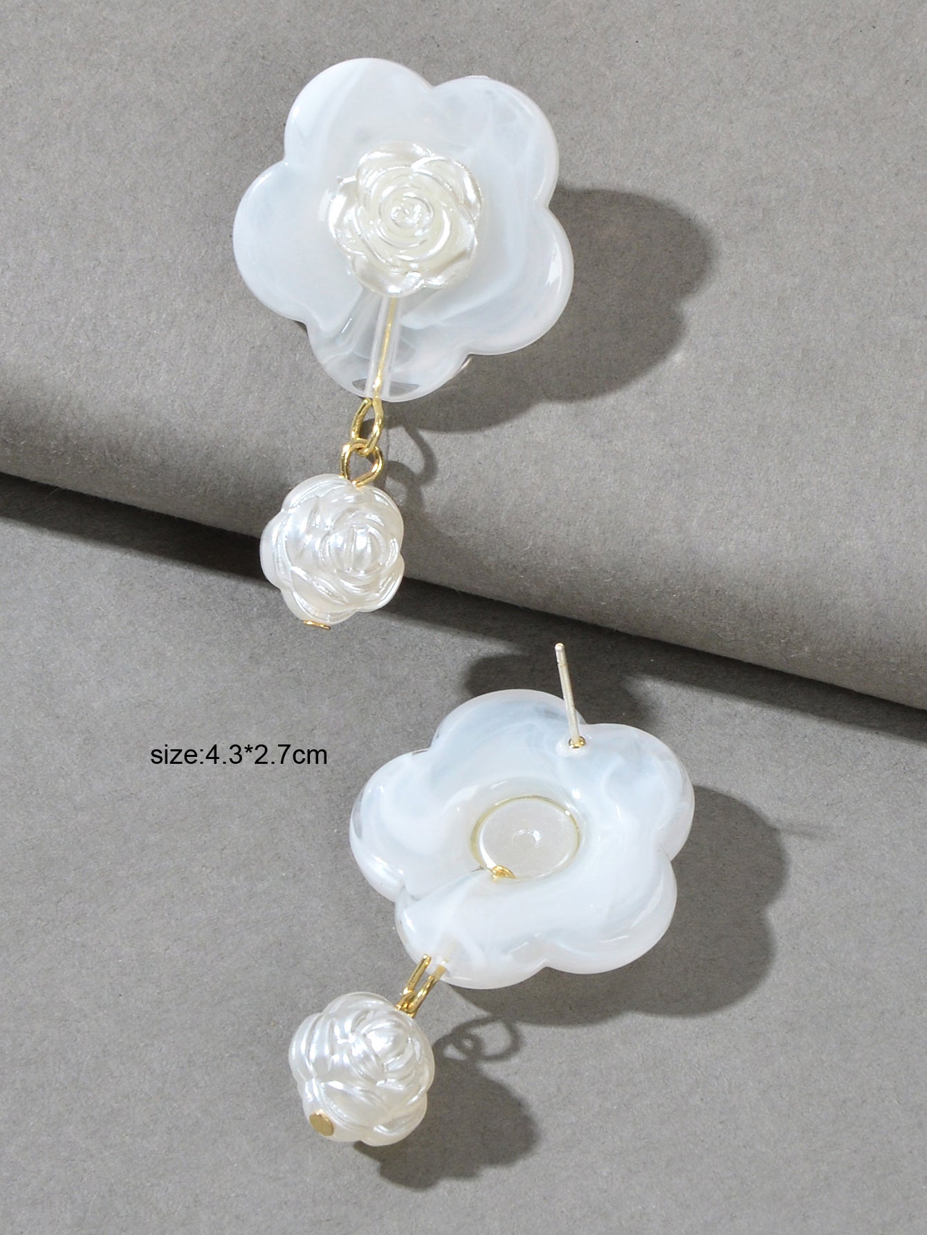 White Resin Flower Daisy Dance Party Gifts Dangle Daily Wearable Women