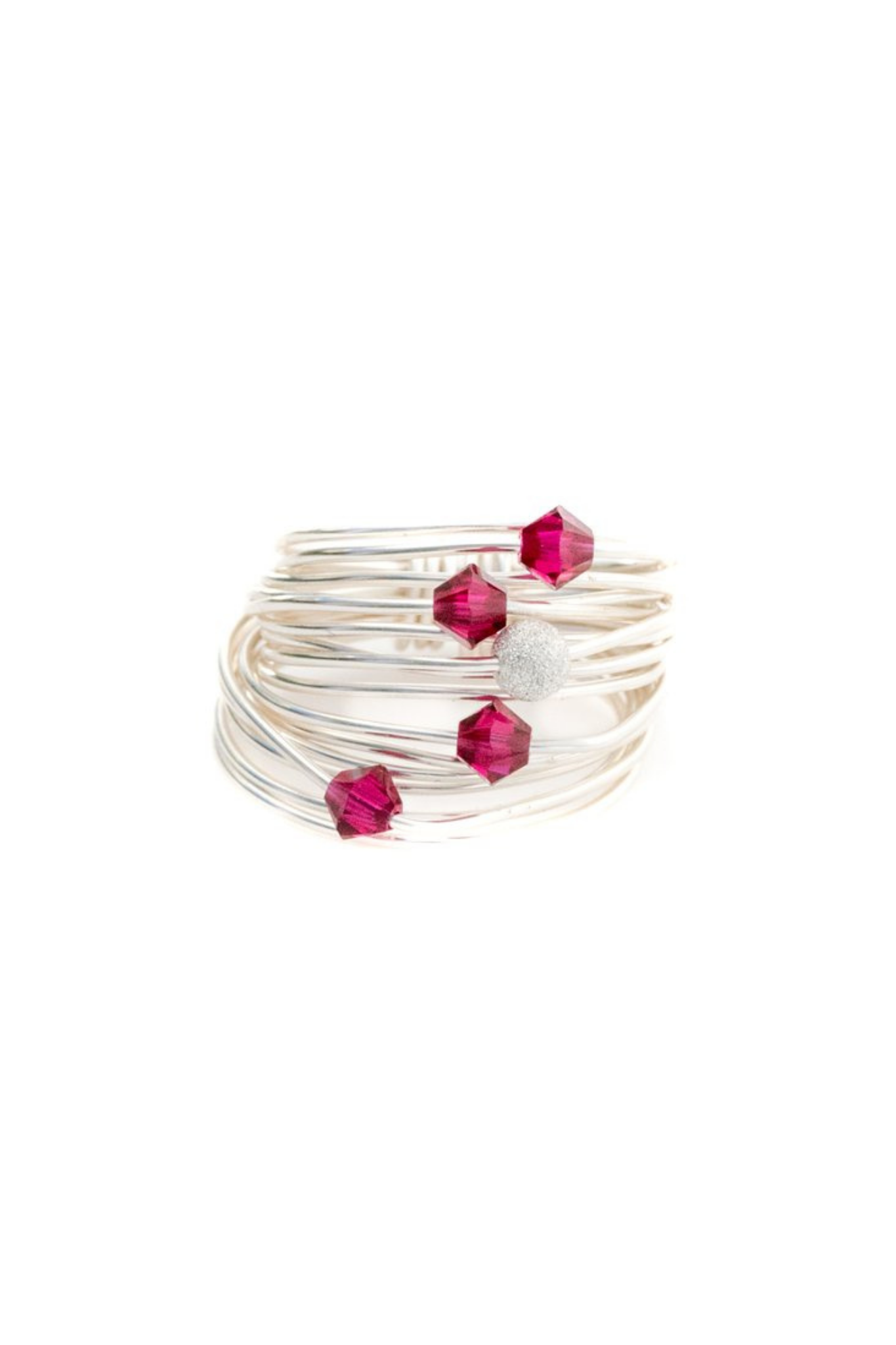 Mia Wire Wrap Ring with Ruby Swarovski Crystals