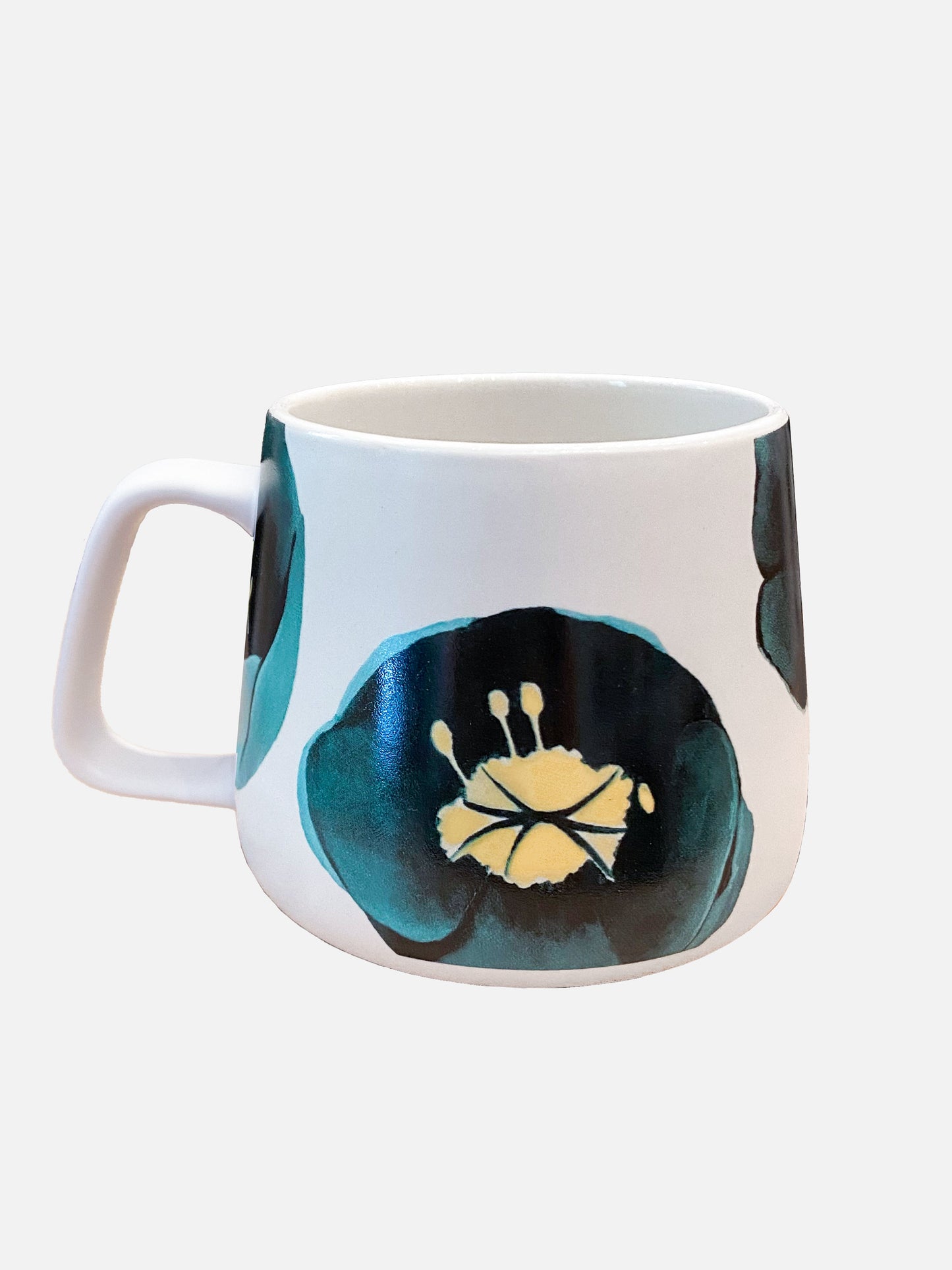 Porcelain Mug: Green Winter Rose