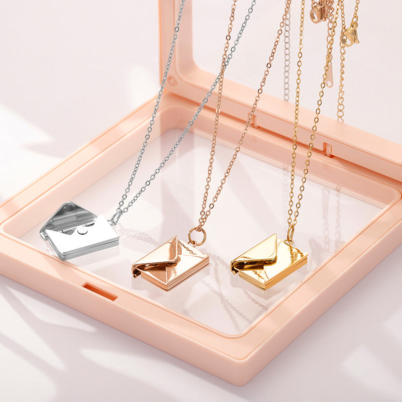 envelope locket necklace