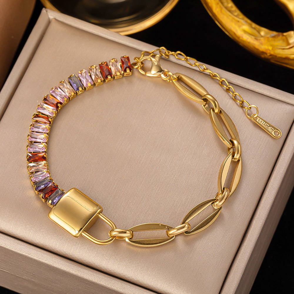 Multicolored gemstone bracelet