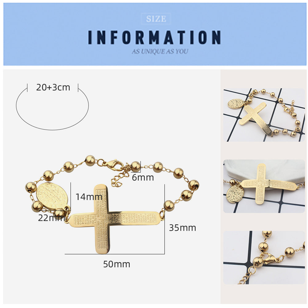 Gold cross bracelet