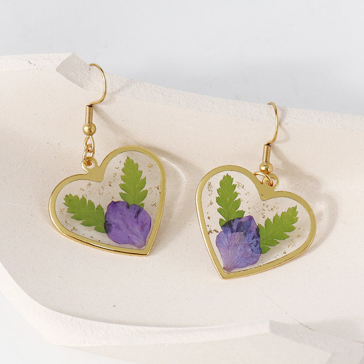 Heart flower earrings