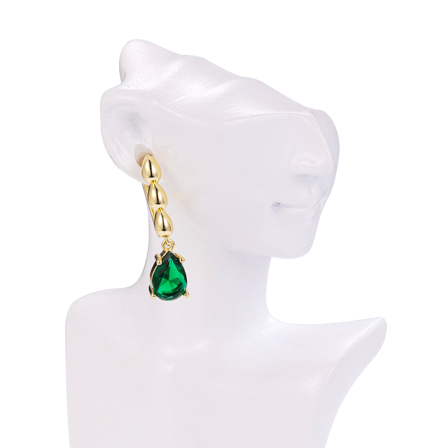 Gold Gemstone drop earrings