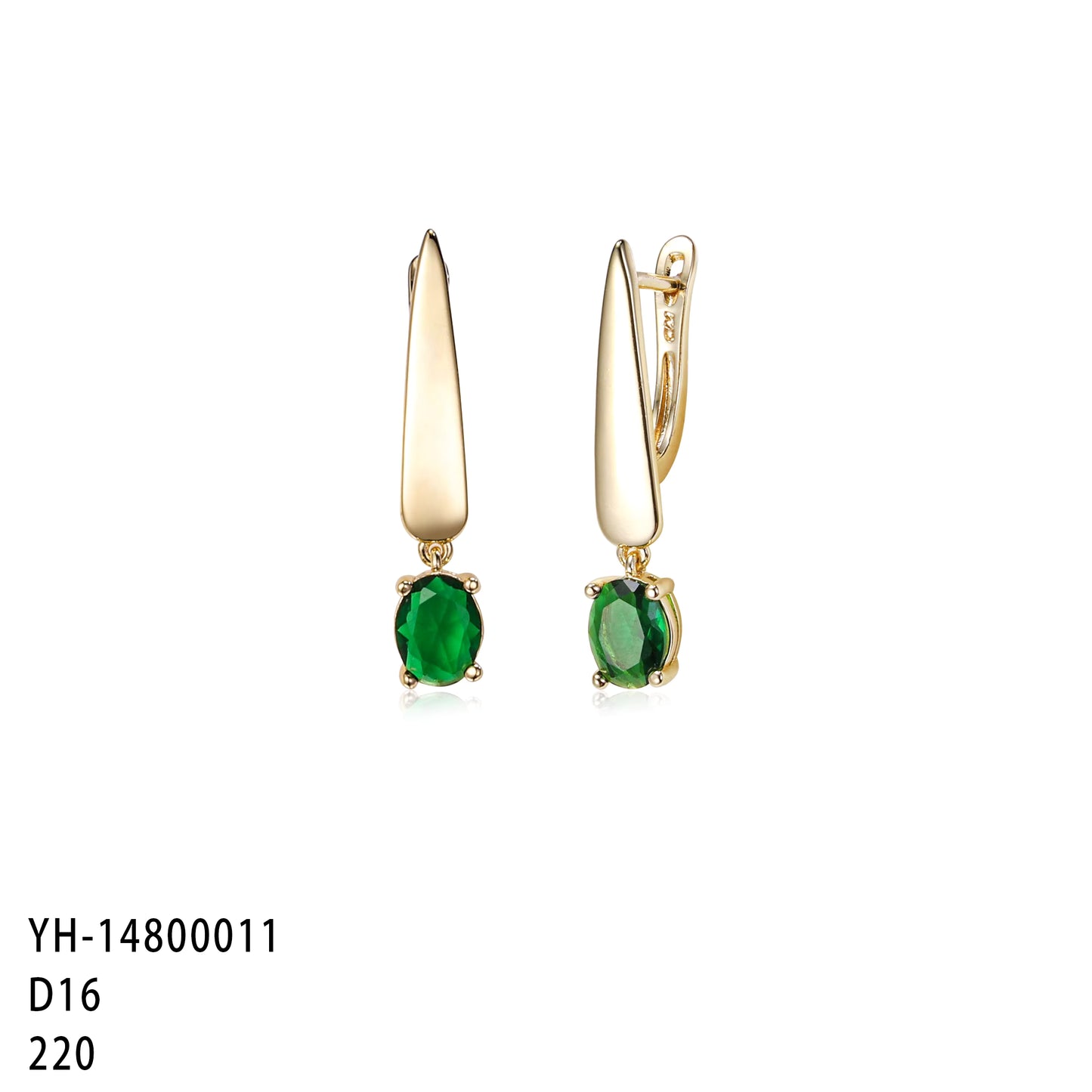 Gold Gemstone drop earrings