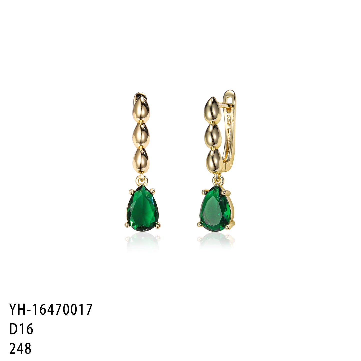 Gold Gemstone drop earrings
