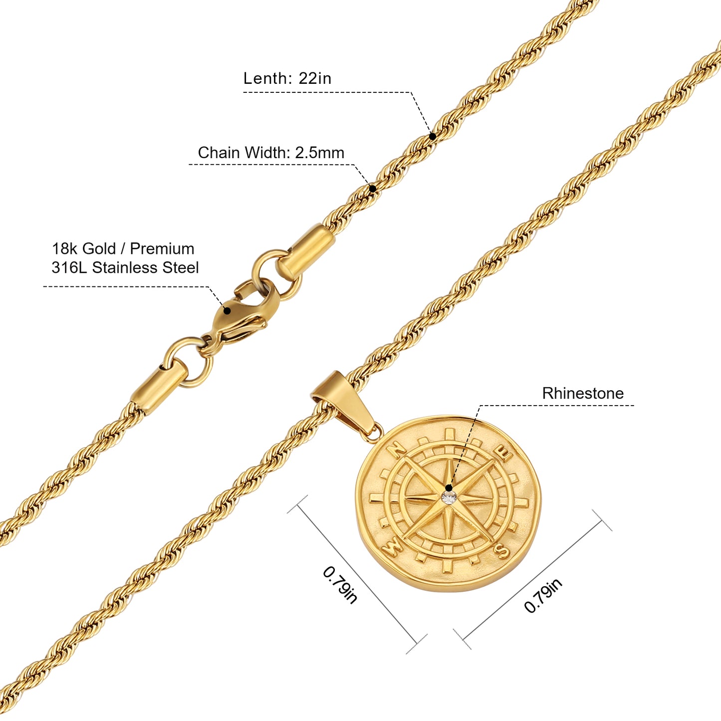 Compass necklace