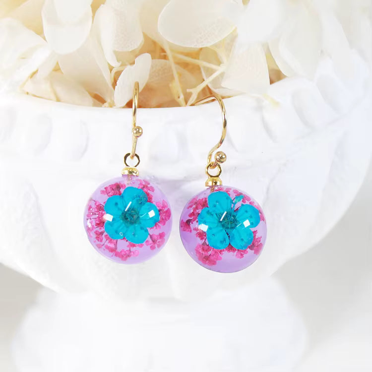 Round flower earrings