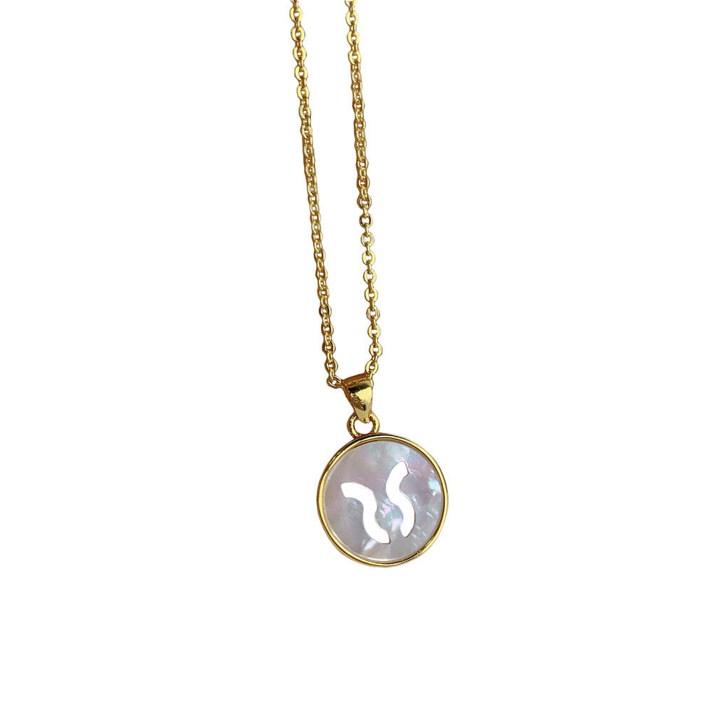 Pearl holographic horoscope necklaces