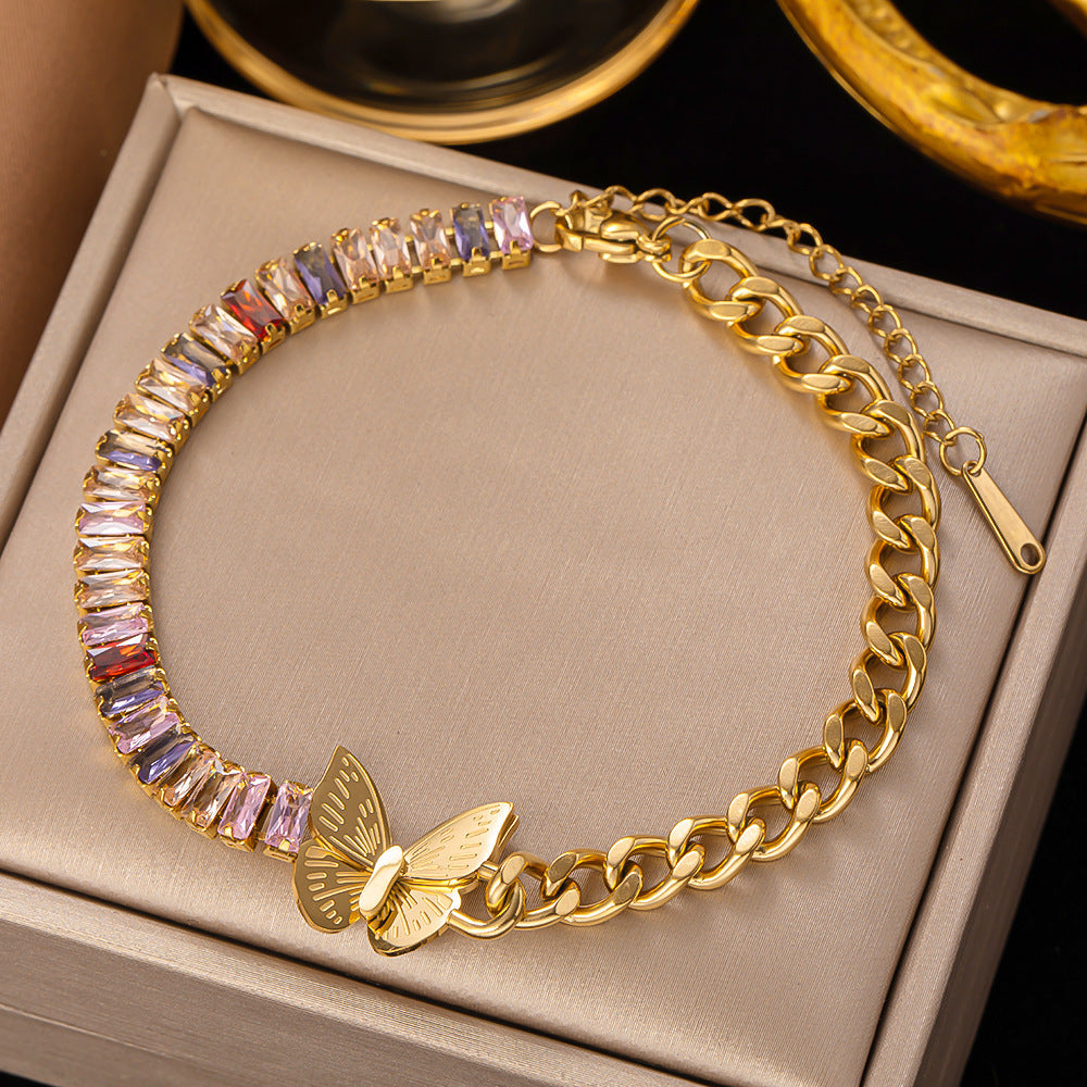 Multicolored gemstone bracelet