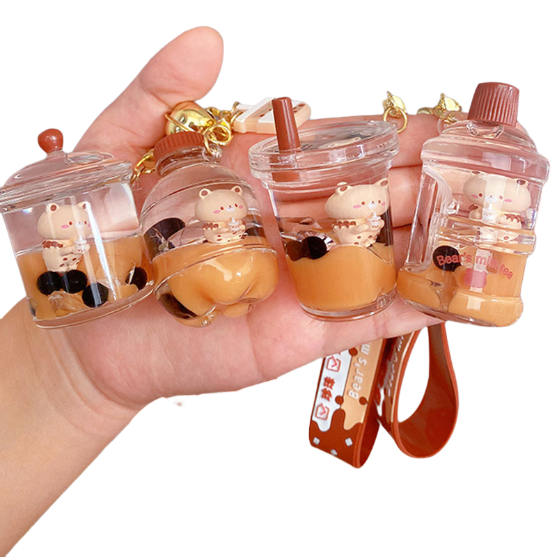 Boba milk tea key chain