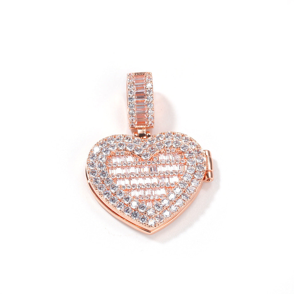 Crystal encrusted heart necklace