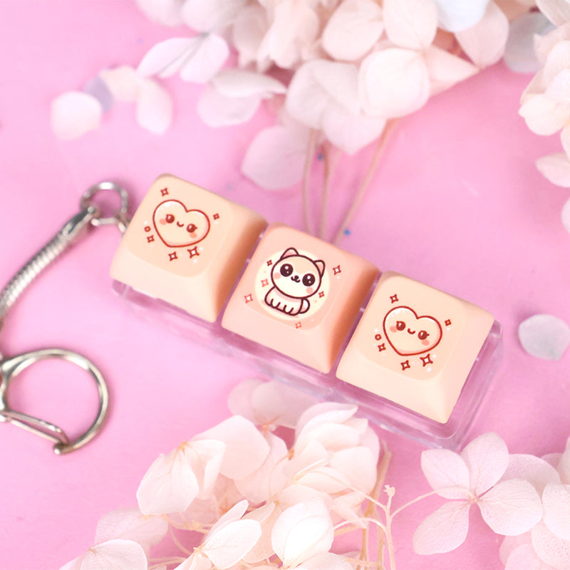 pink keyboard keychain