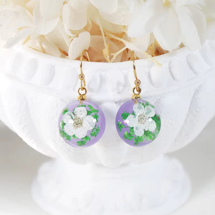 Round flower earrings