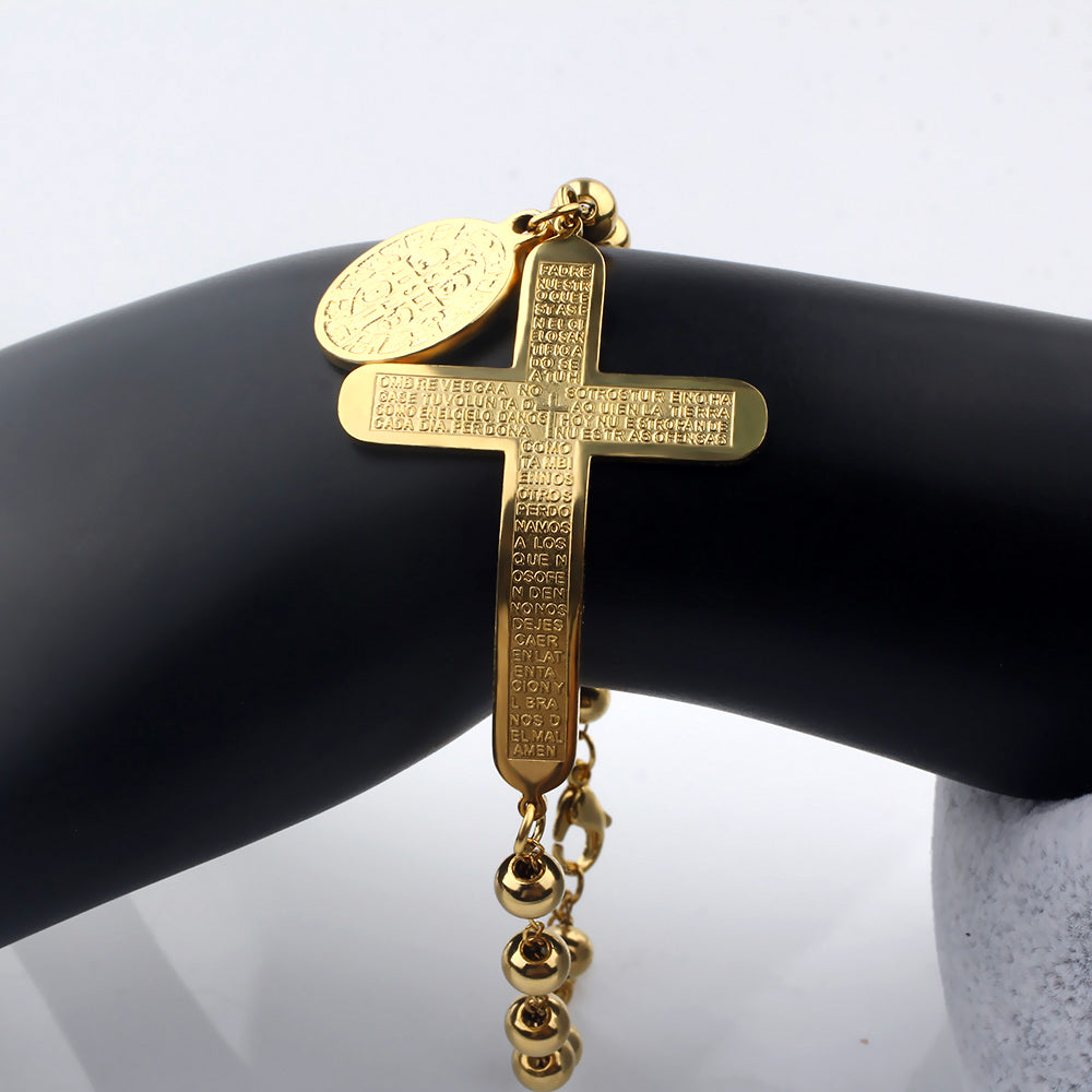 Gold cross bracelet
