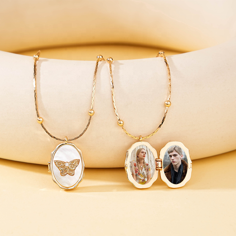 Butterfly locket necklace