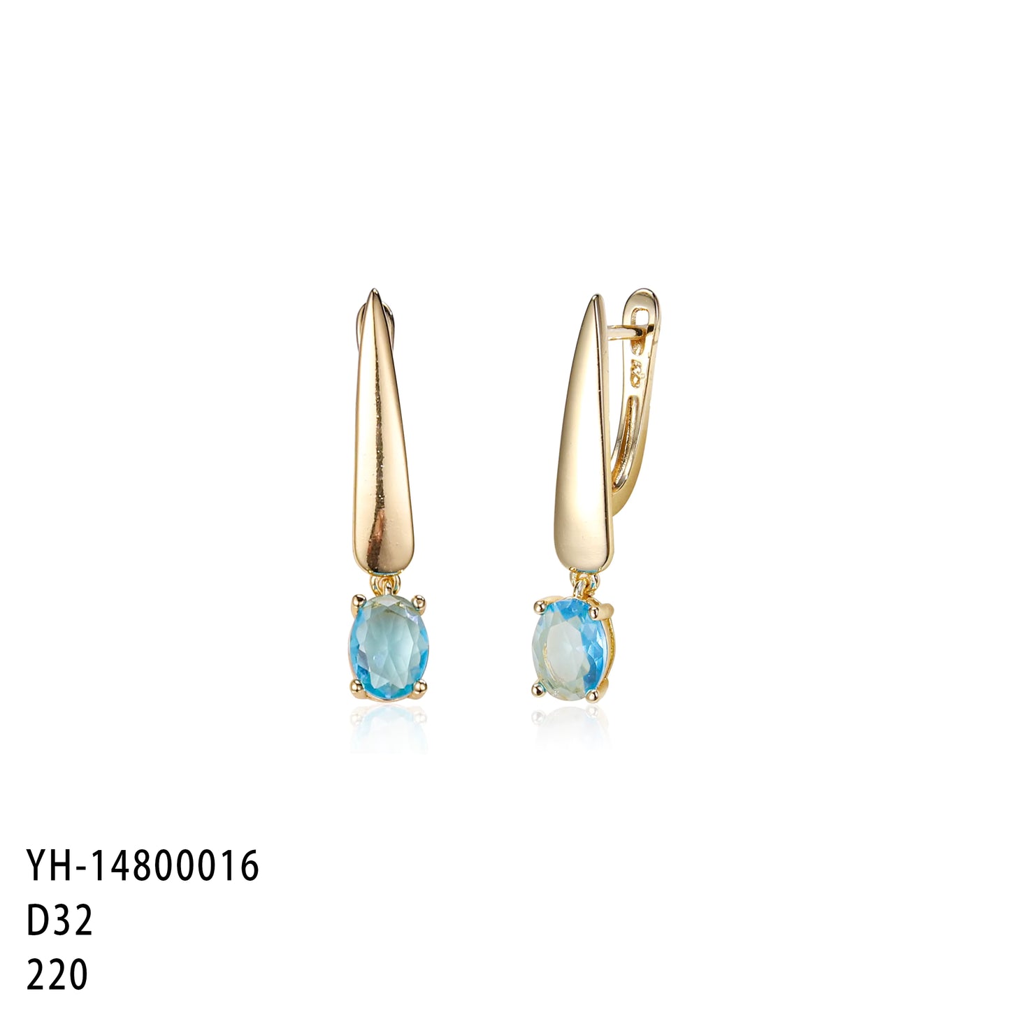 Gold Gemstone drop earrings