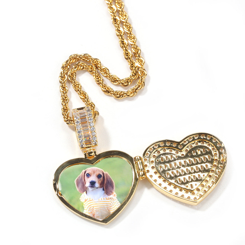 Crystal encrusted heart necklace