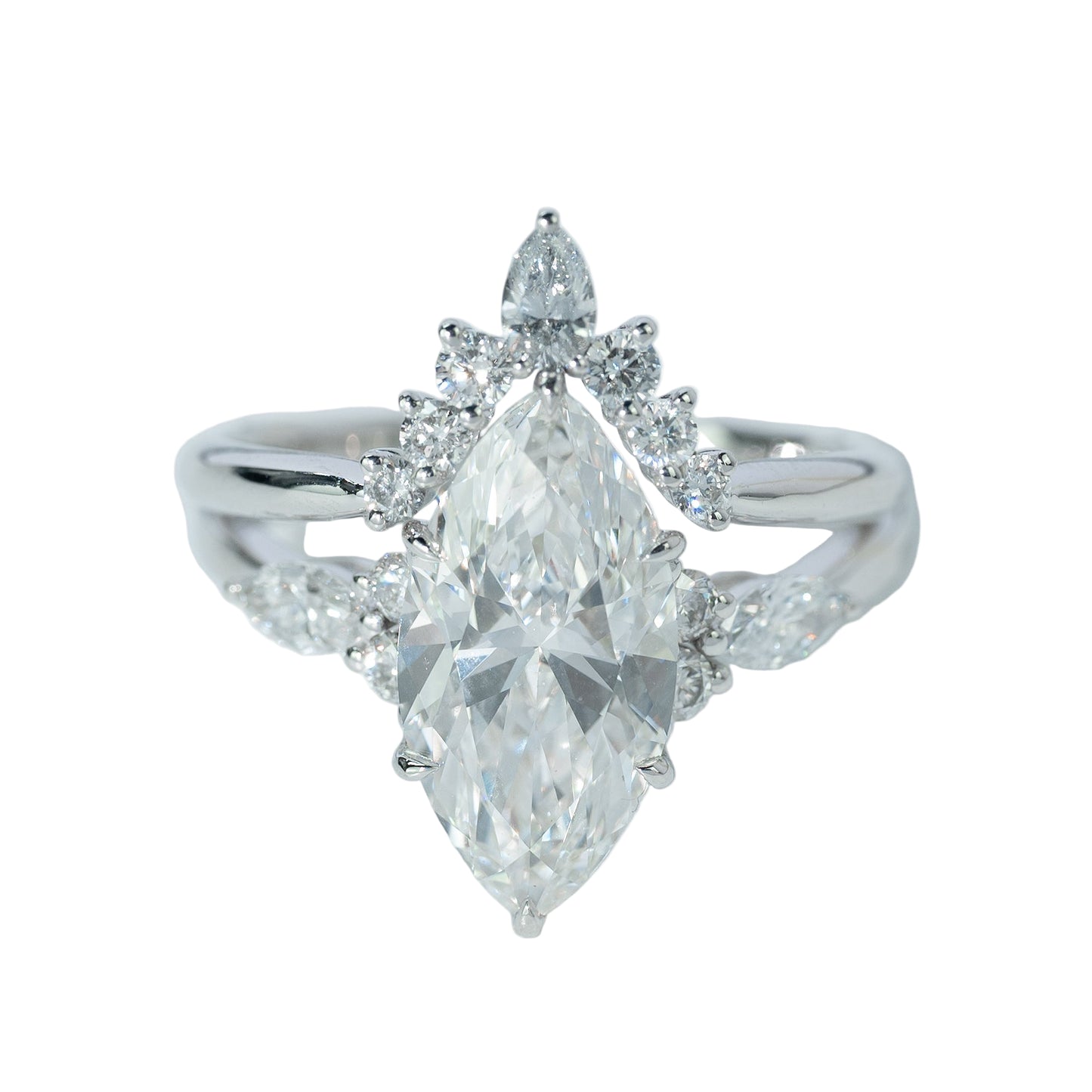 Marquise cut diamond engagement ring