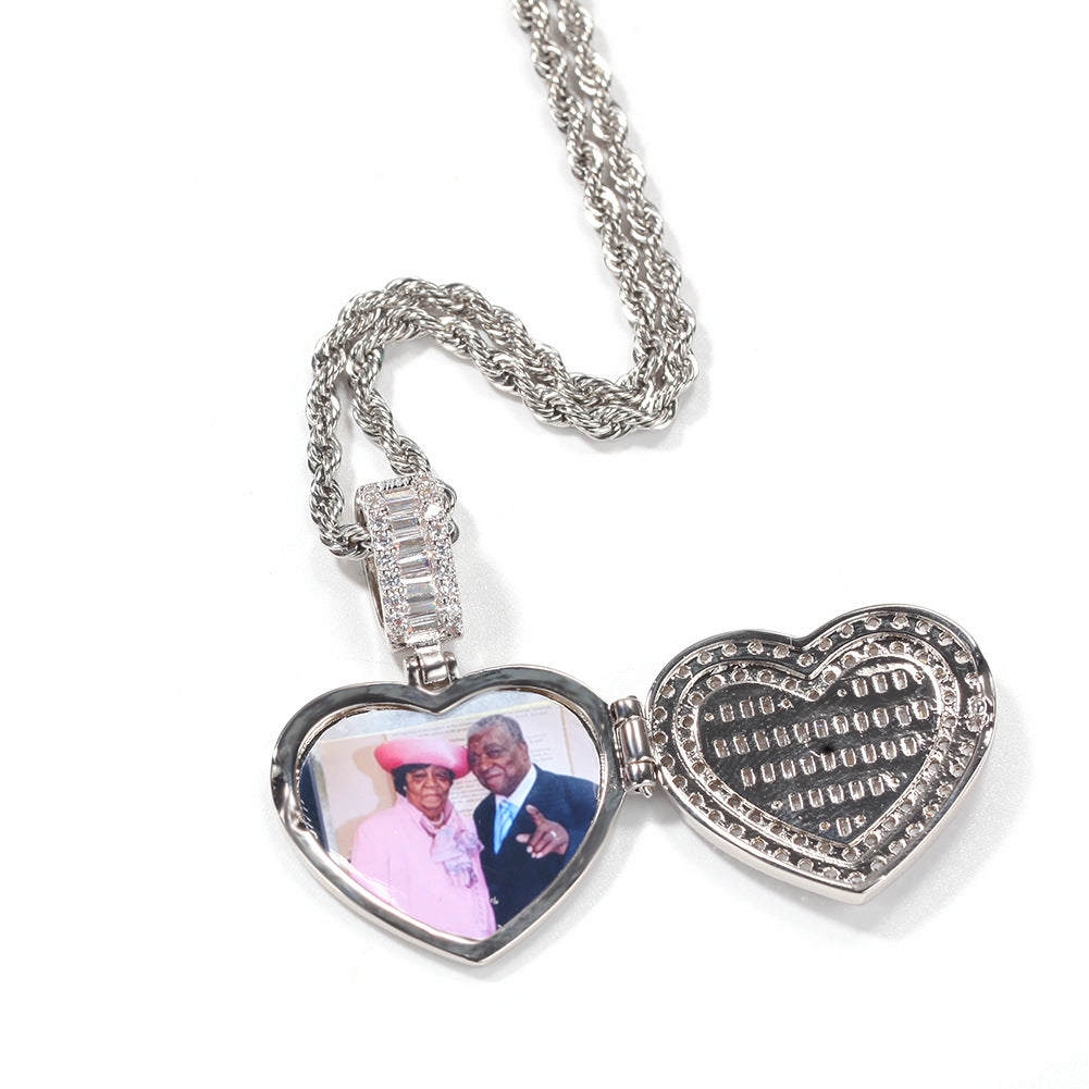 Crystal encrusted heart necklace
