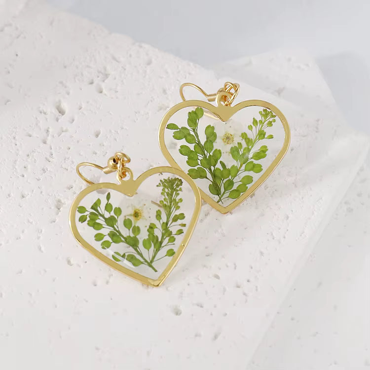 Heart flower earrings