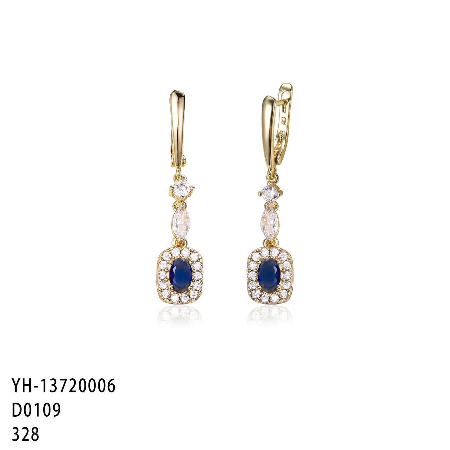 Gold Gemstone drop earrings