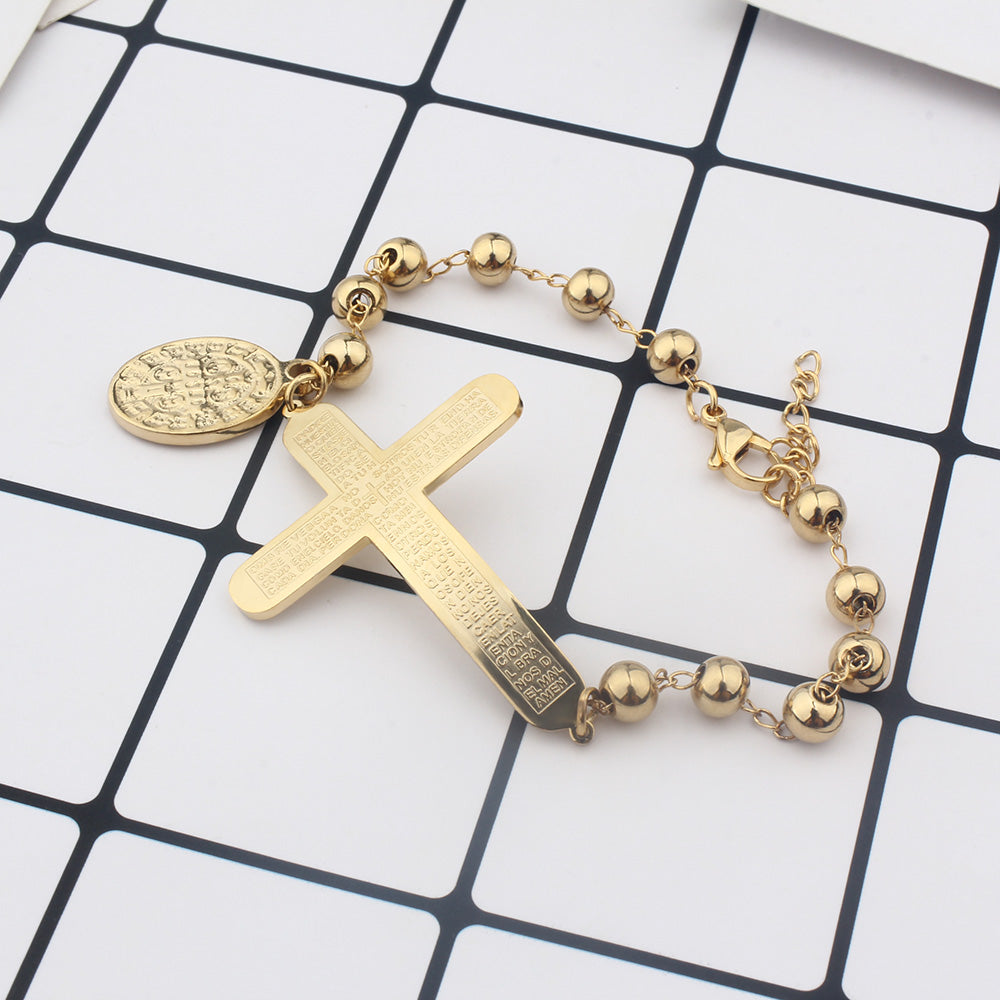 Gold cross bracelet