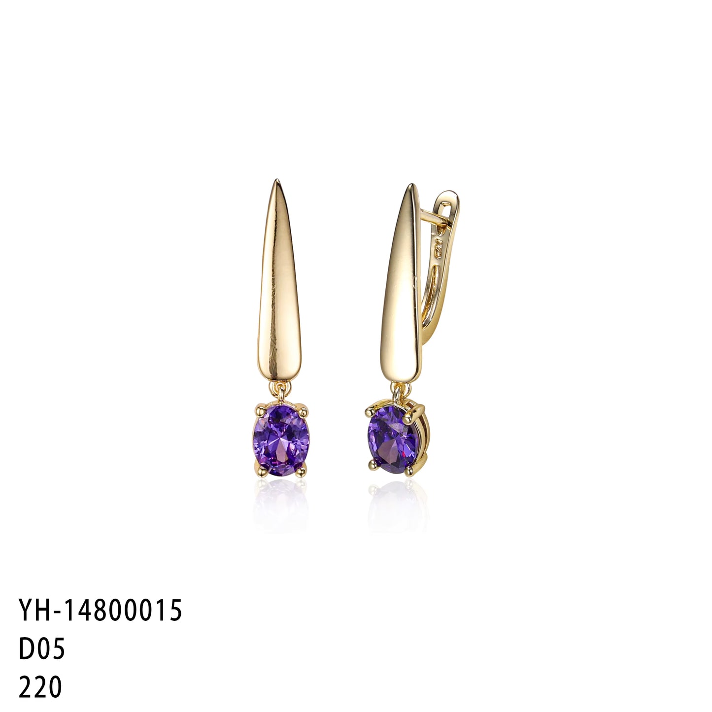 Gold Gemstone drop earrings