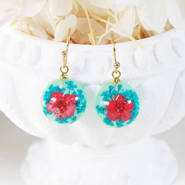 Round flower earrings