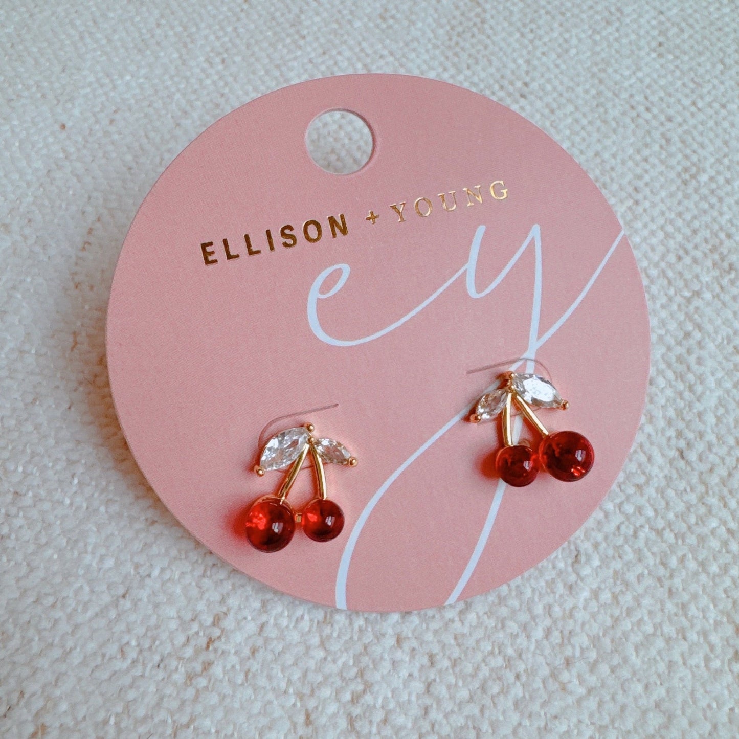 Jewel Cherry Stud Earrings