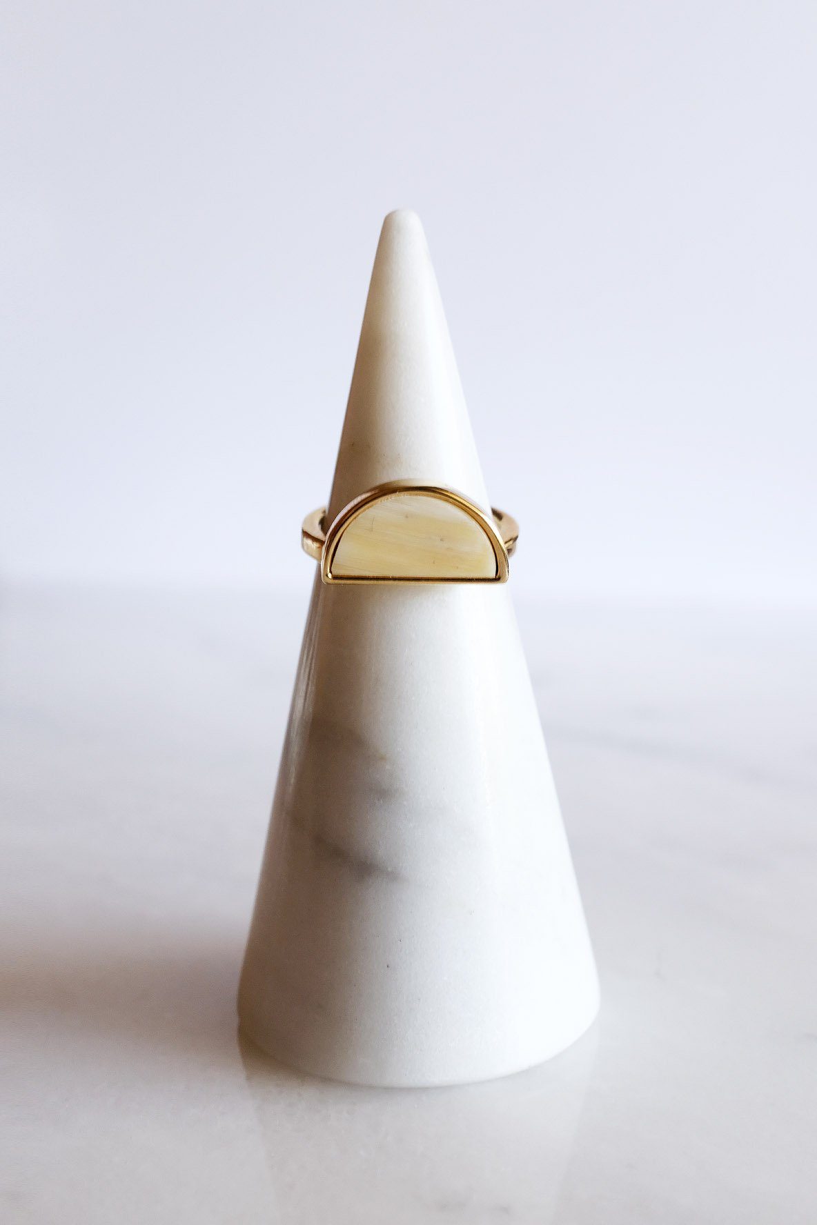 Buffalo Horn Crescent Ring