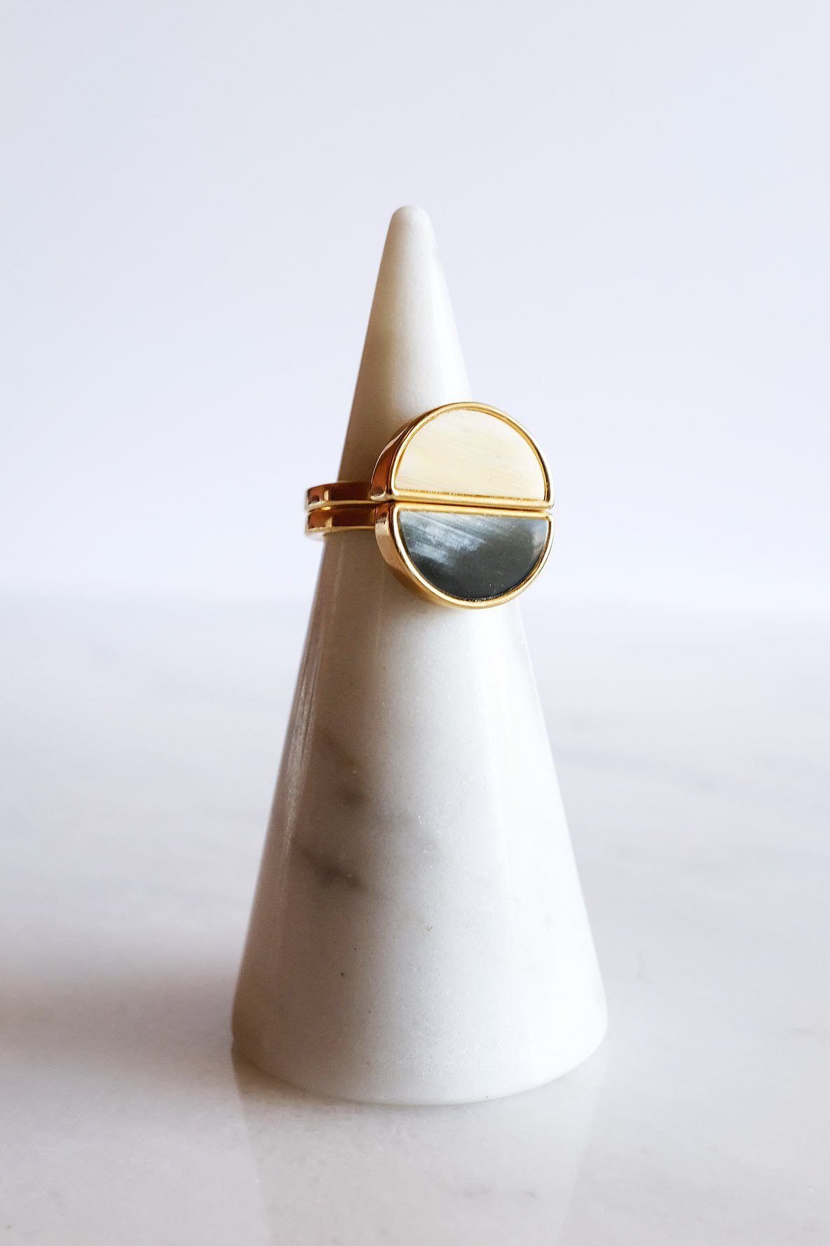 Buffalo Horn Crescent Ring