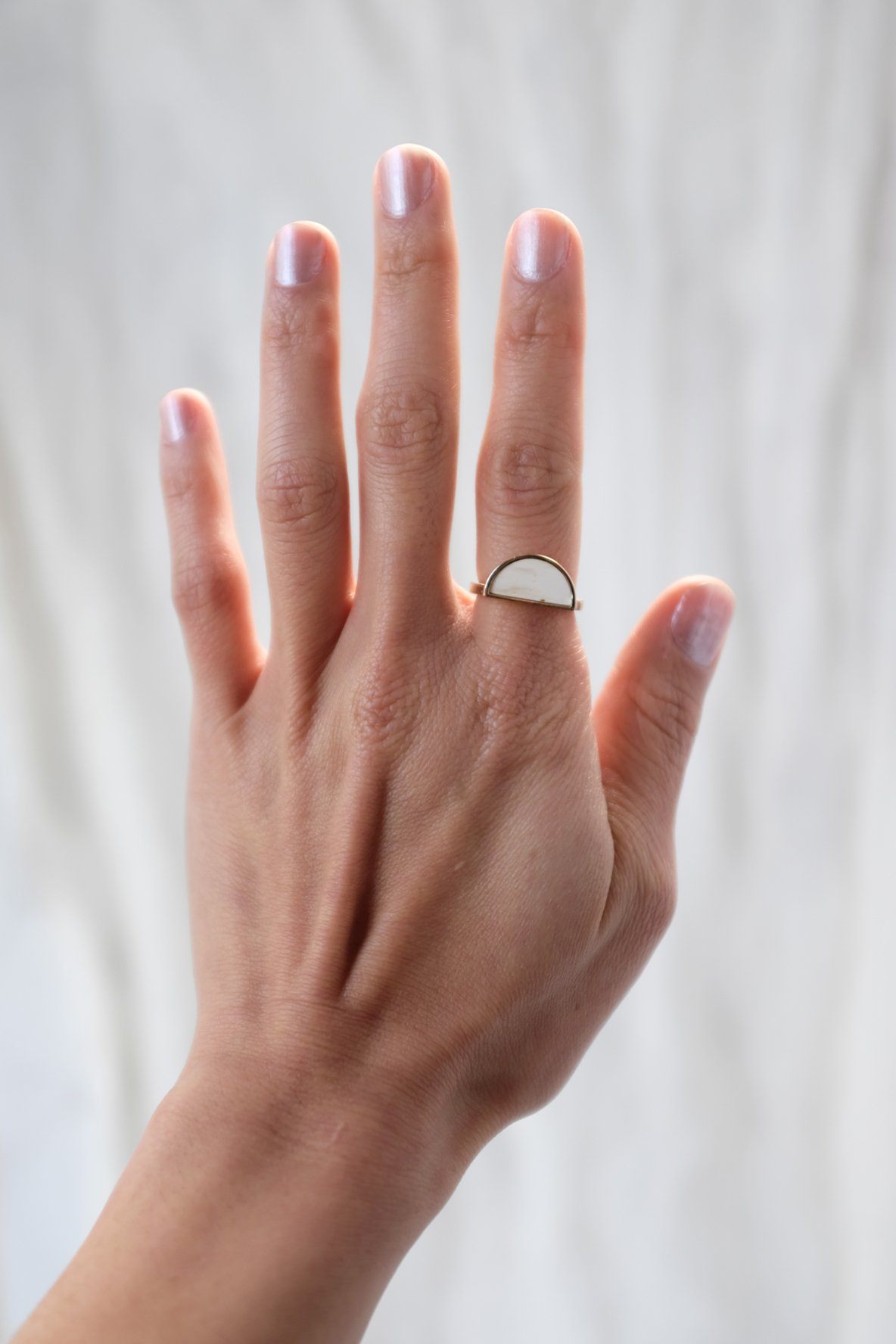 Buffalo Horn Crescent Ring