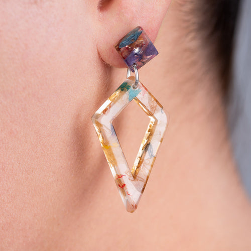 Trixie Statement Recycled Skateboard & Resin Earrings