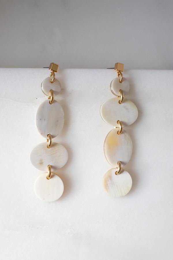 Horn Dangle Post Earrings