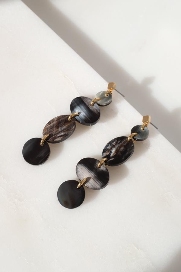 Horn Dangle Post Earrings