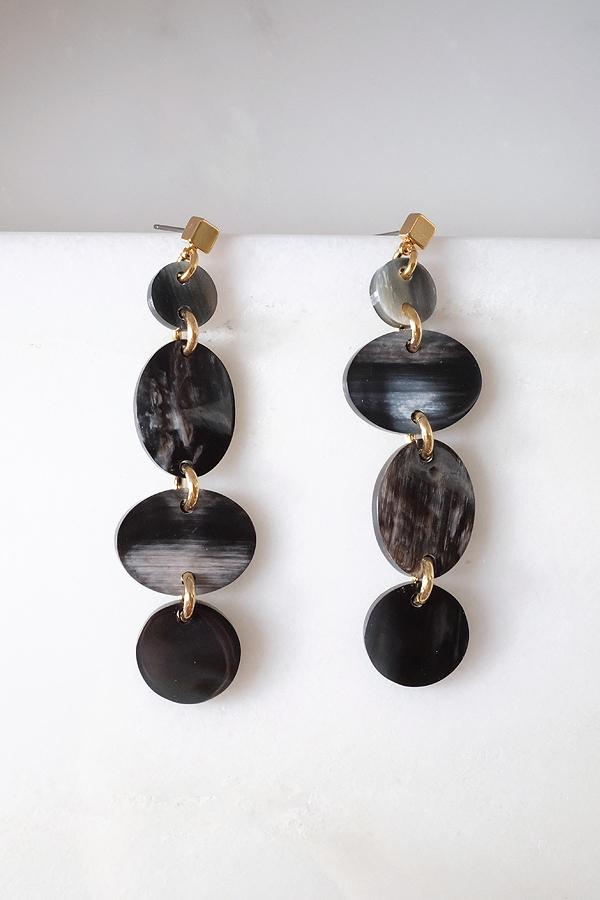 Horn Dangle Post Earrings