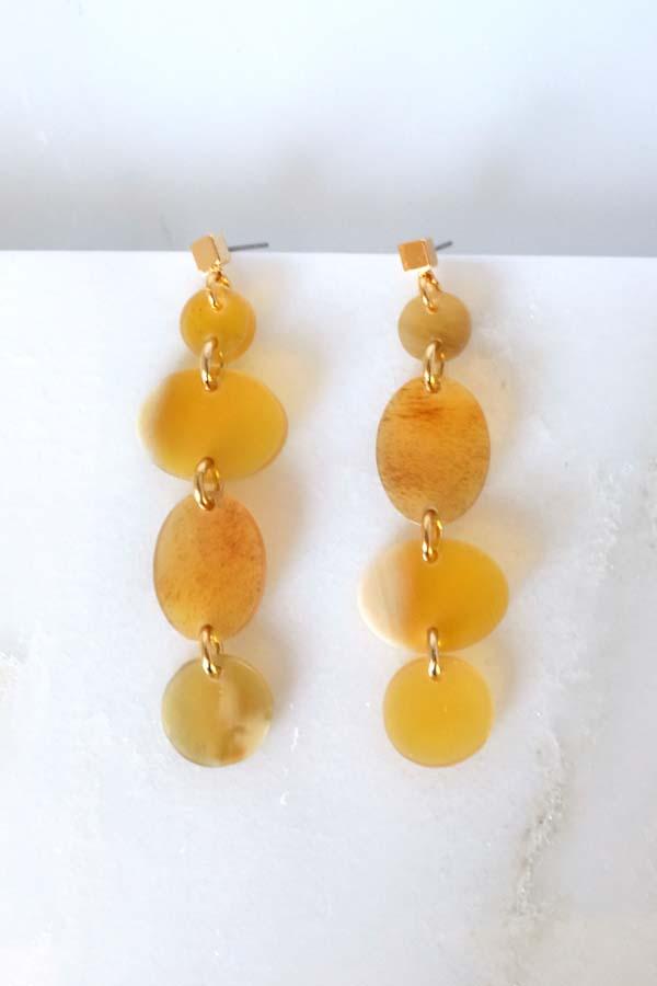 Horn Dangle Post Earrings