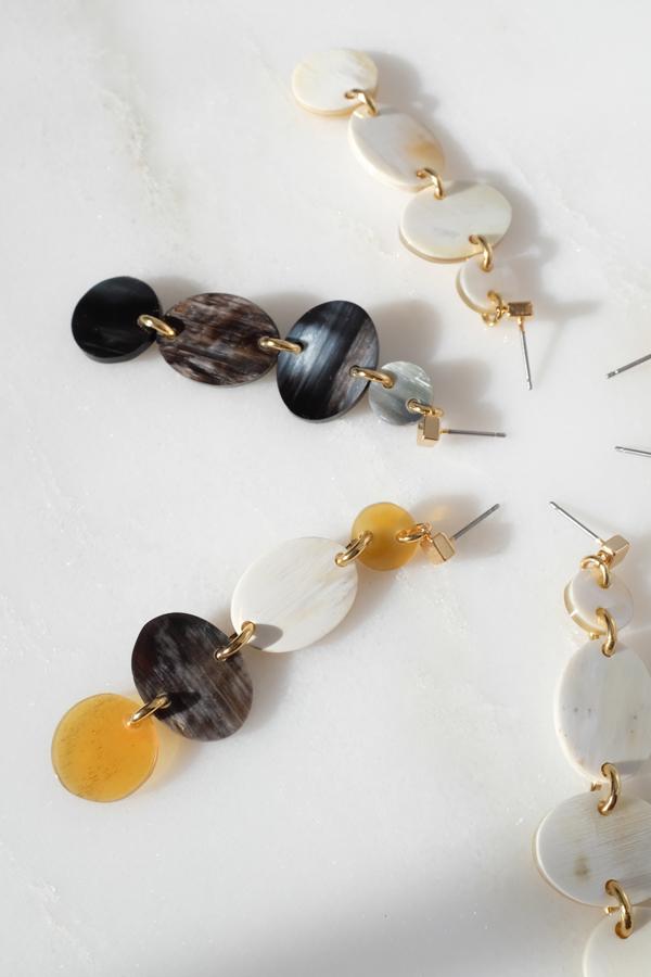 Horn Dangle Post Earrings