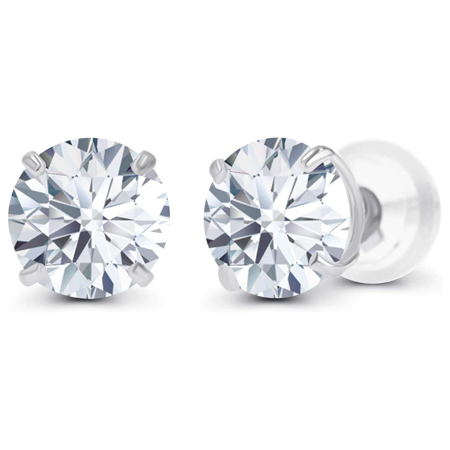 Lab-Grown Diamond Stud Earrings in 14K White or Yellow Gold