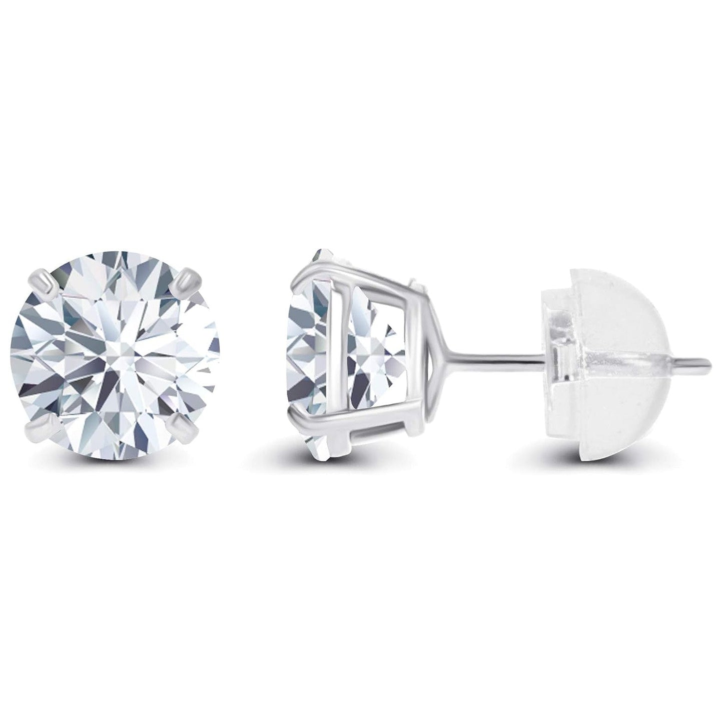 Lab-Grown Diamond Stud Earrings in 14K White or Yellow Gold
