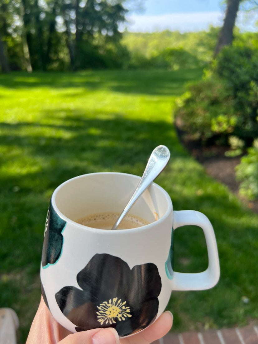 Porcelain Mug: Green Winter Rose