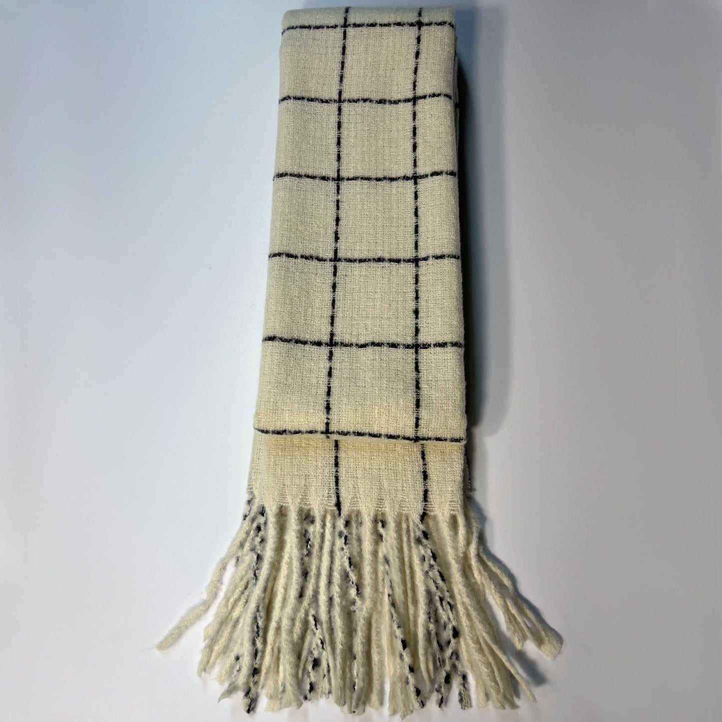 White Plaid Scarf