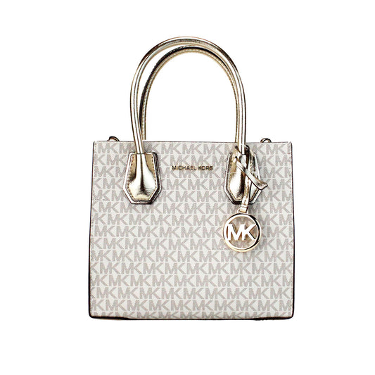 Michael Kors Mercer Medium Pale Gold Messenger Crossbody Bag