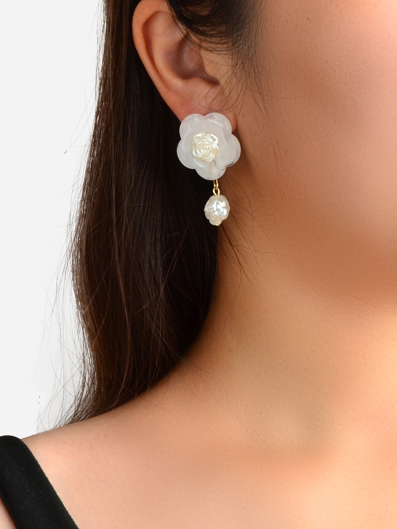 White Resin Flower Daisy Dance Party Gifts Dangle Daily Wearable Women