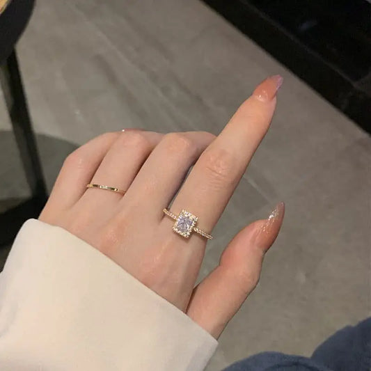 Radiant cut diamond ring