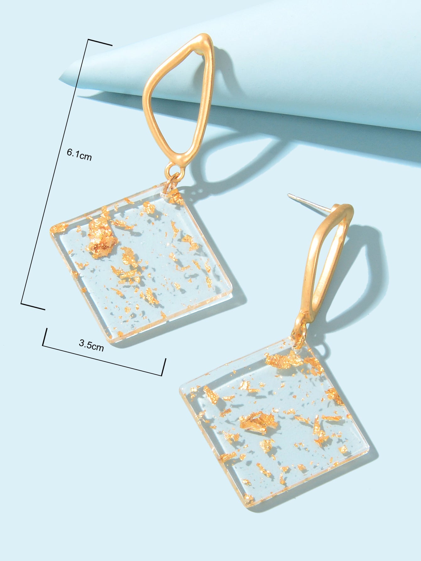 Transparent Statement Resin Geometric Dangle Earrings Girl Lightweight