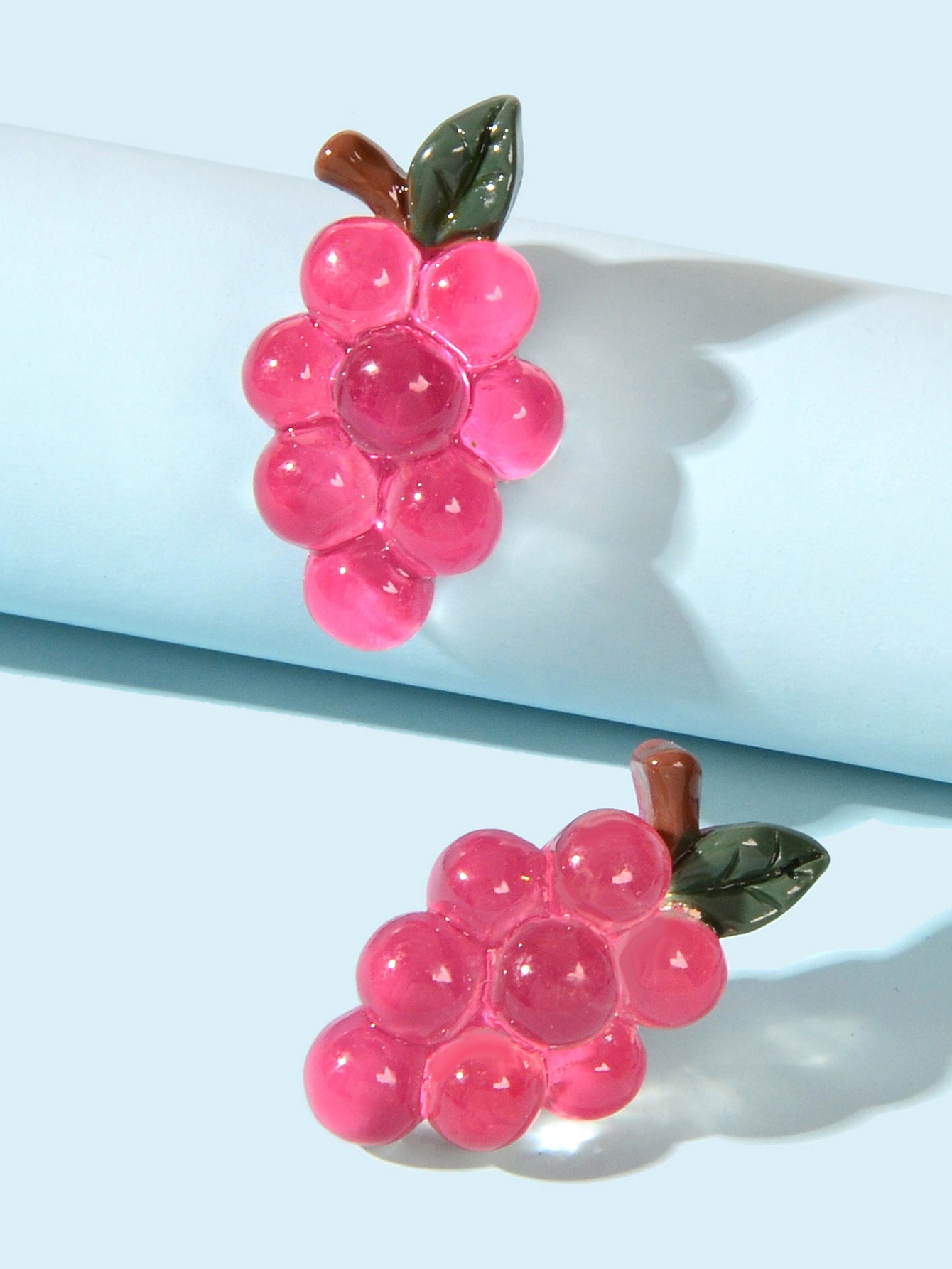 Lightweight Y2k Style Hotpink Grape Stud Hypoallergenic Resin Chic